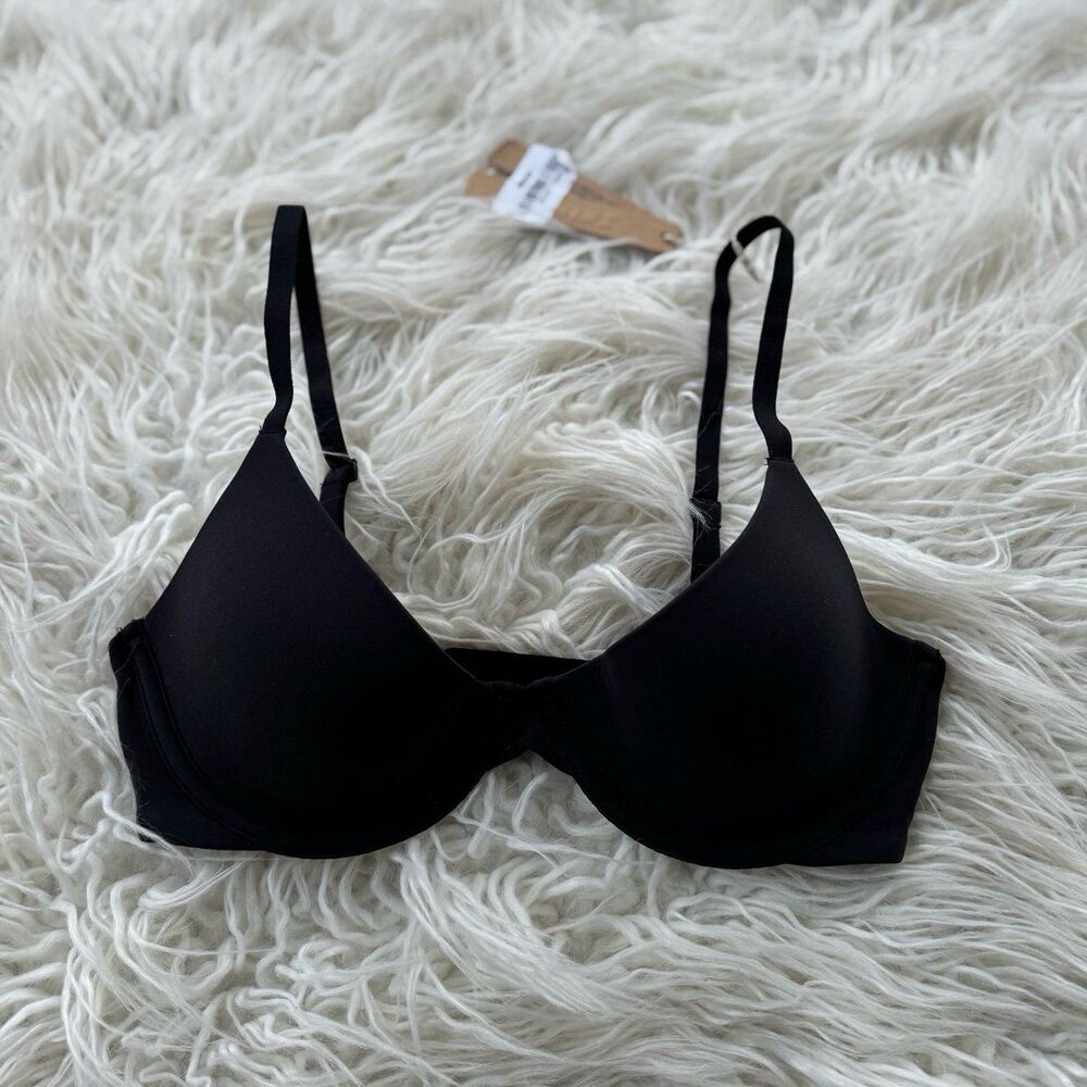 Skims Fits Everybody Scoop Plunge Bra Onyx Size 30D